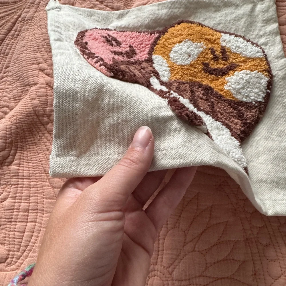 Urban Outfitters Pink Orange Mushroom Mini Tapesty